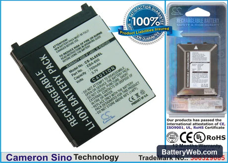 Siemens SL65 Replacement Battery, 3.7V, 750mAh, Li-ion 1