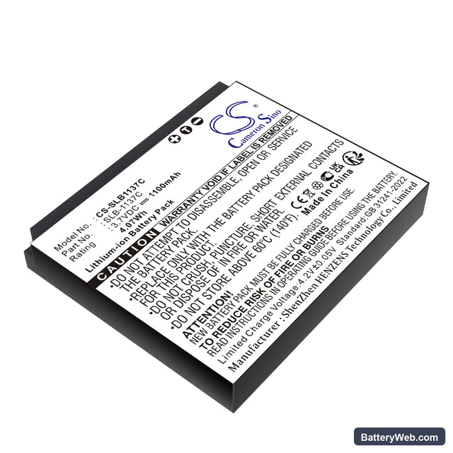 Samsung Digimax i7 Replacement Battery, 3.7V, 1100mAh, Li-ion 1