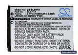 Samsung WB100 Replacement Battery, 3.7V, 1050mAh, Li-ion 1