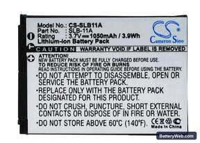 Samsung WB100 Replacement Battery, 3.7V, 1050mAh, Li-ion 1