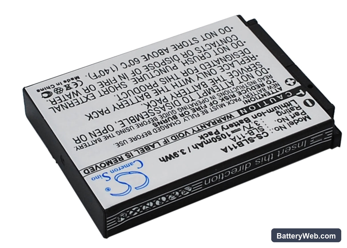 Samsung WB100 Replacement Battery, 3.7V, 1050mAh, Li-ion 3