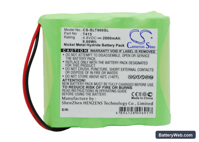 Schaub Lorentz TL900 Replacement Battery, 4.8V, 2000mAh, Ni-MH 1