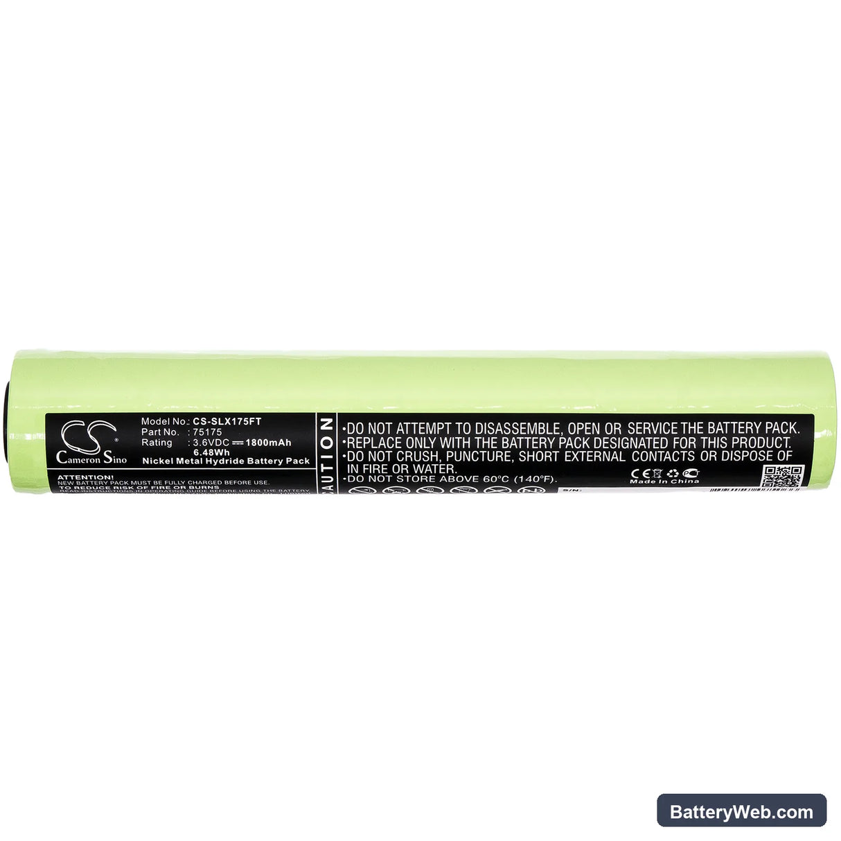 Streamlight Stinger Replacement Battery, 3.6V, 1800mAh, Ni-MH 3