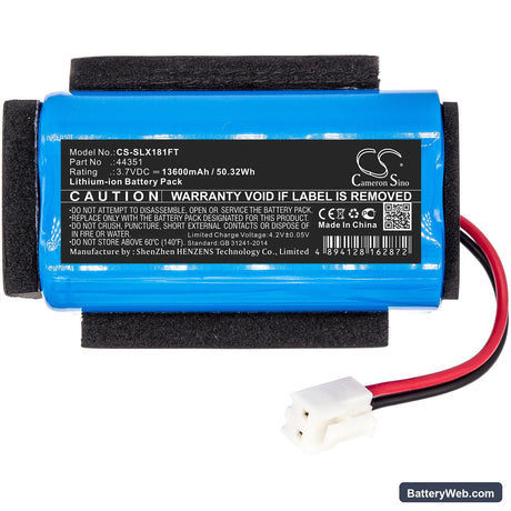 Streamlight Vulcan 180 Replacement Battery, 3.7V, 13600mAh, Li-ion 3