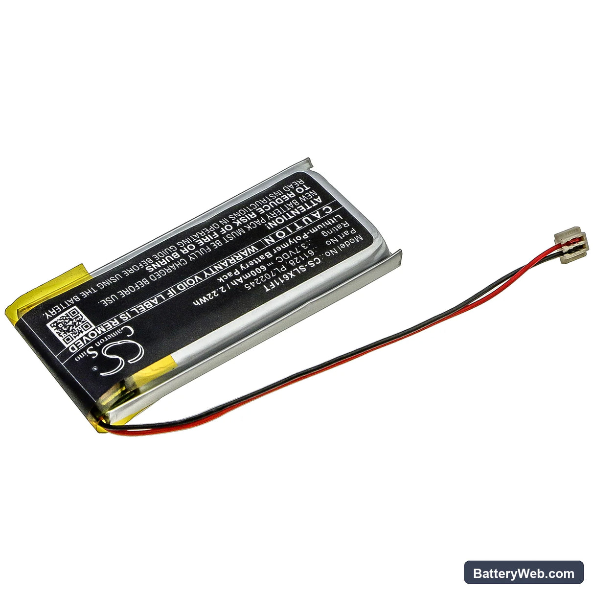 Streamlight ClipMate USB Replacement Battery, 3.7V, 600mAh, Li-Polymer 2