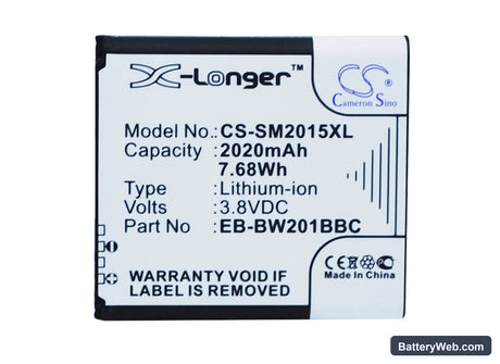 Samsung SM-W2015 Replacement Battery, 3.8V, 2020mAh, Li-ion 5