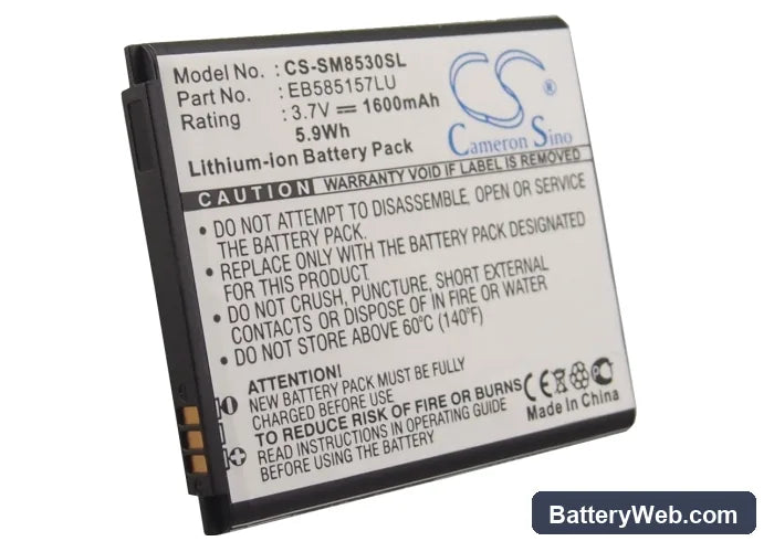 Samsung Galaxy Beam Replacement Battery, 3.7V, 1600mAh, Li-ion 5