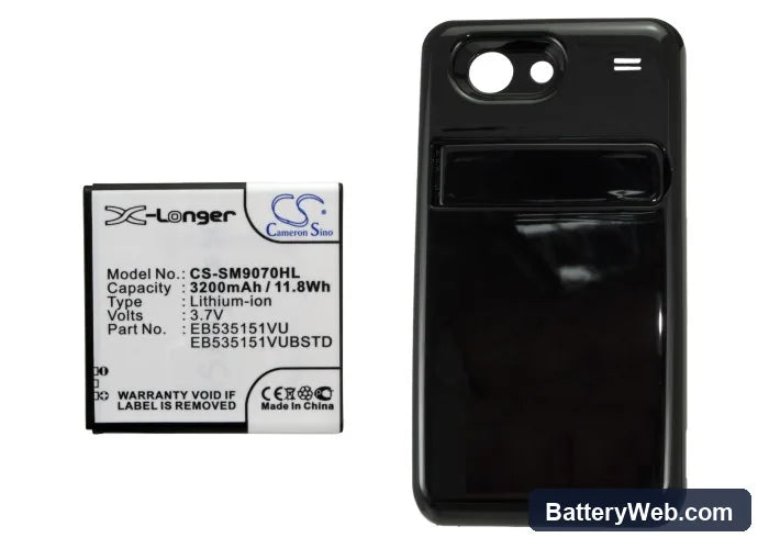 Samsung GT-i9070 Replacement Battery, 3.7V, 3200mAh, Li-ion 5