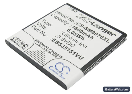 Samsung GT-i9070 Replacement Battery, 3.8V, 1600mAh, Li-ion 1