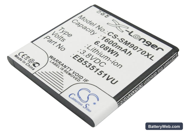 Samsung GT-i9070 Replacement Battery, 3.8V, 1600mAh, Li-ion 1