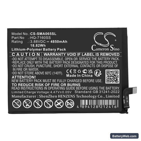 Samsung Galaxy A06 Replacement Battery, 3.88V, 4850mAh, Li-Polymer 3