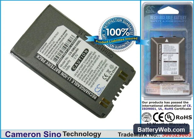 Samsung SGH-A100 Replacement Battery, 3.7V, 900mAh, Li-ion 1