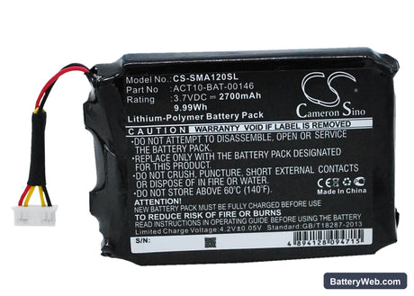 Satmap Active 10 Replacement Battery, 3.7V, 2700mAh, Li-Polymer 5