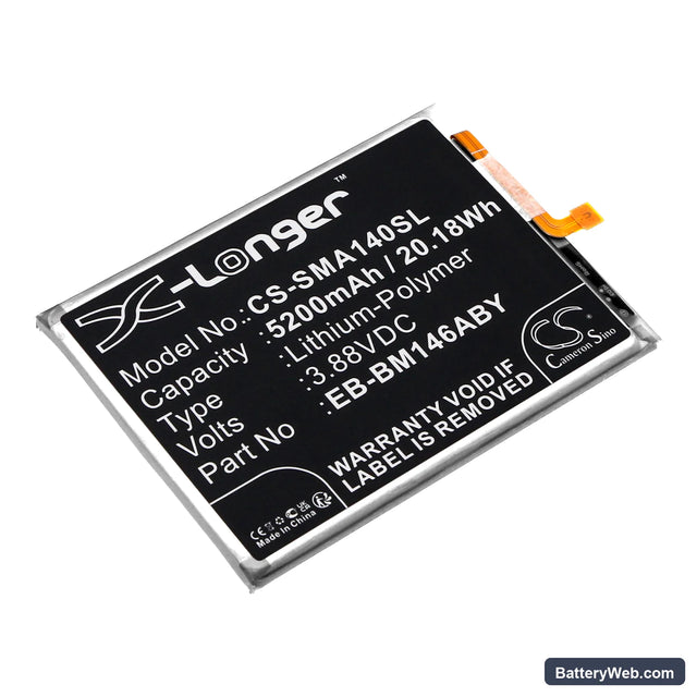 Samsung Galaxy M14 Replacement Battery, 3.88V, 5200mAh, Li-Polymer 1
