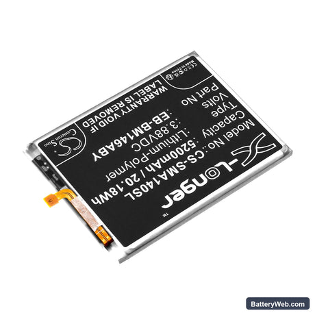 Samsung Galaxy M14 Replacement Battery, 3.88V, 5200mAh, Li-Polymer 2