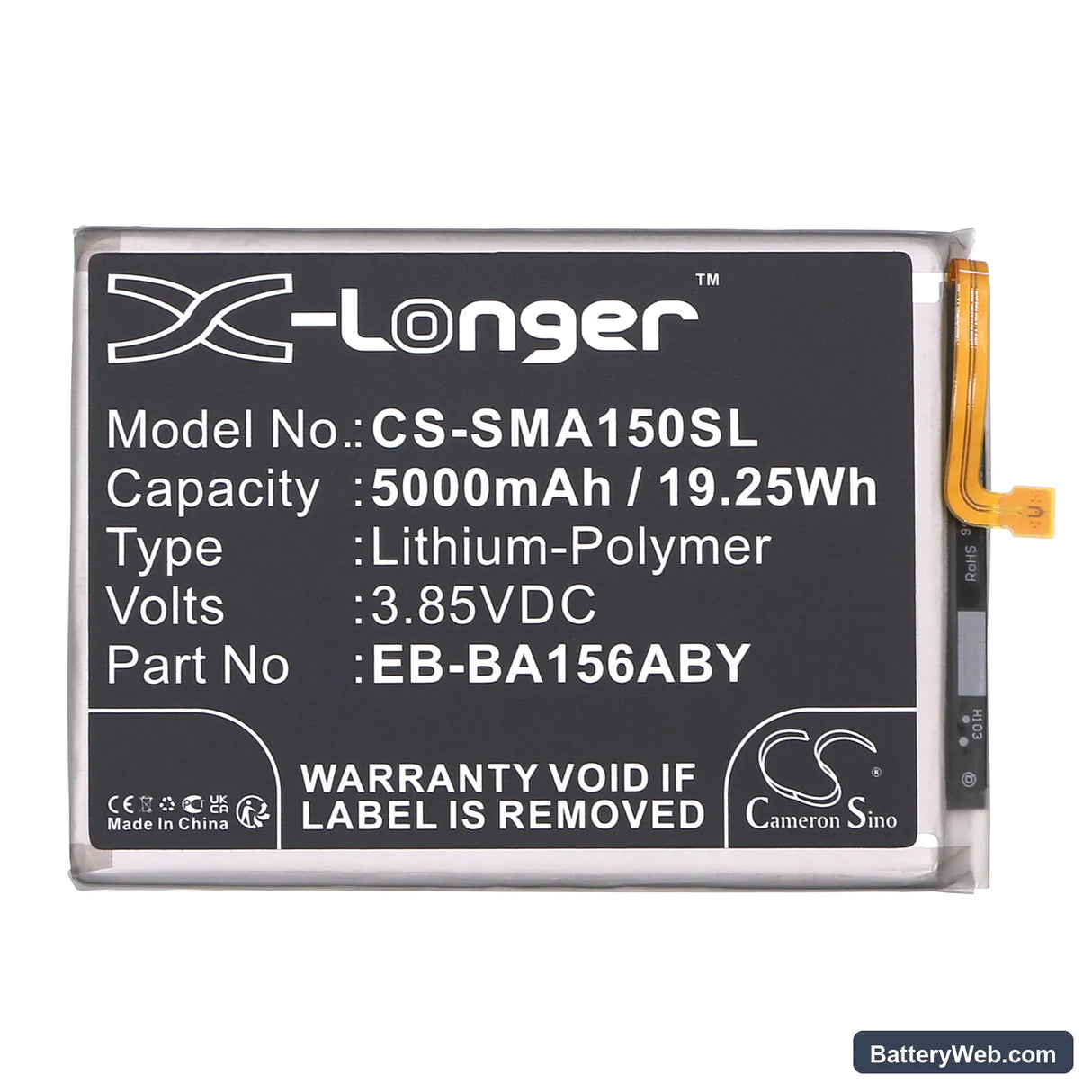 Samsung Galaxy A15 4G 2024 Replacement Battery, 3.85V, 5000mAh, Li-Polymer 3