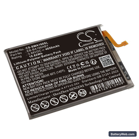 Samsung Galaxy A16 5G Replacement Battery, 3.88V, 4850mAh, Li-Polymer 1