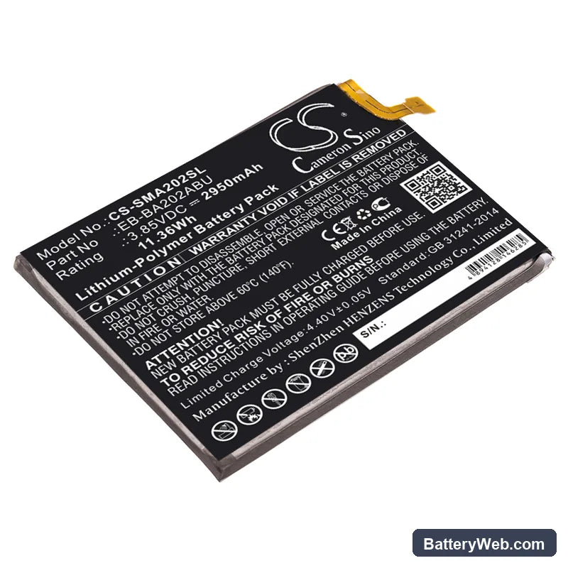 Samsung Galaxy A20e Replacement Battery, 3.85V, 2950mAh, Li-Polymer 1