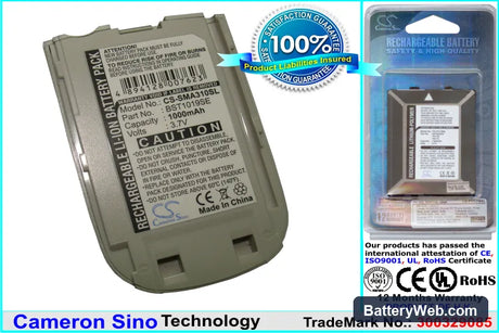 Samsung SCH-A310 Replacement Battery, 3.7V, 1000mAh, Li-ion 1