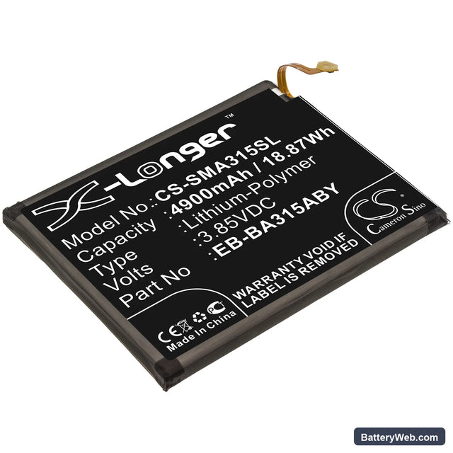 Samsung Galaxy A31 Replacement Battery, 3.85V, 4900mAh, Li-Polymer 1