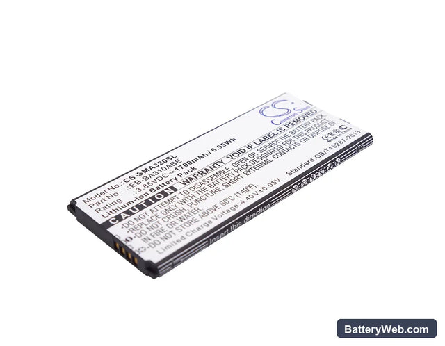 Samsung Galaxy A3 2016 Replacement Battery, 3.85V, 1700mAh, Li-ion 1
