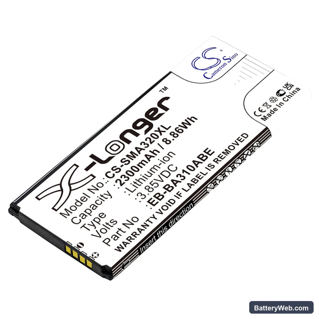 Samsung Galaxy A3 2016 Replacement Battery, 3.85V, 2300mAh, Li-ion 1