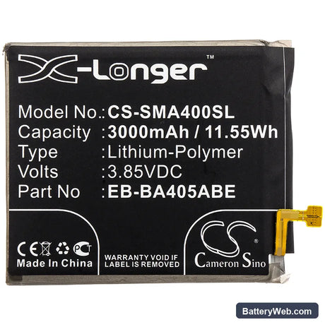 Samsung Galaxy A40 Replacement Battery, 3.85V, 3000mAh, Li-Polymer 3