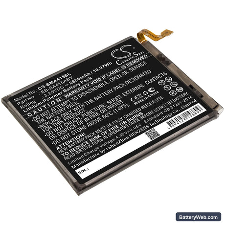 Samsung Galaxy A41 2020 Replacement Battery, 3.85V, 2850mAh, Li-Polymer 1