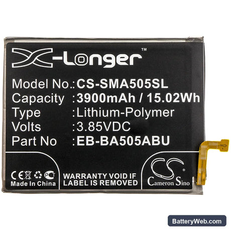 Samsung Galaxy A50 Replacement Battery, 3.85V, 3900mAh, Li-Polymer 3