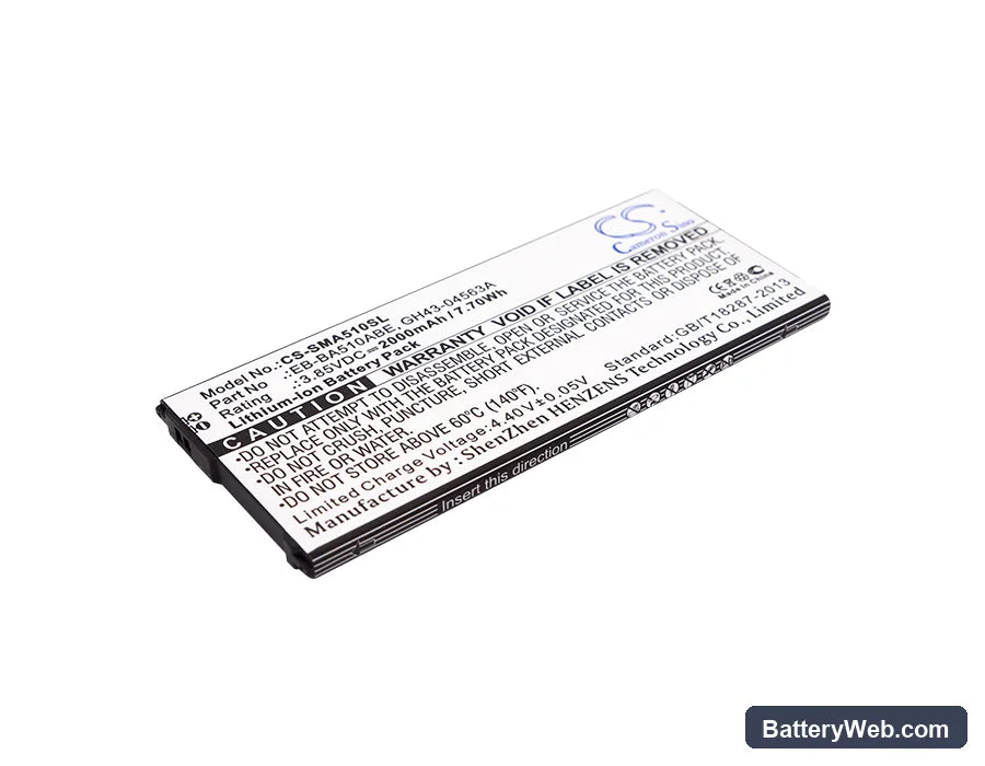 Samsung Galaxy A5 2016 Duos Replacement Battery, 3.85V, 2000mAh, Li-ion 1