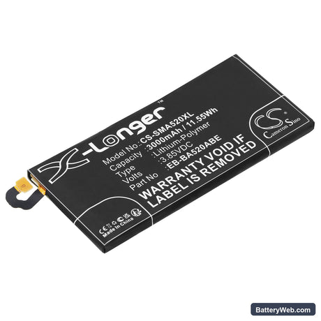Samsung Galaxy A5 2017 Replacement Battery, 3.85V, 3000mAh, Li-Polymer 1