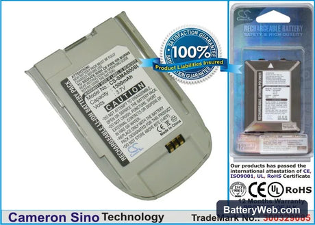 Samsung SPH-600 Replacement Battery, 3.7V, 1000mAh, Li-ion 1