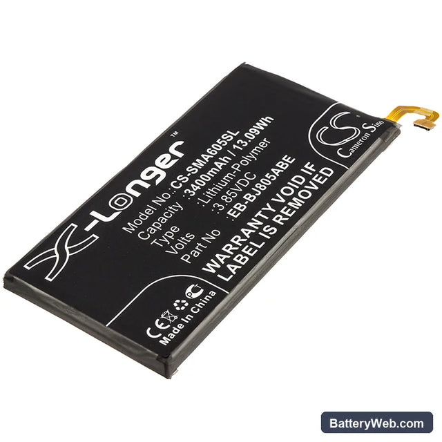 Samsung Galaxy Jean Replacement Battery, 3.85V, 3400mAh, Li-Polymer 1