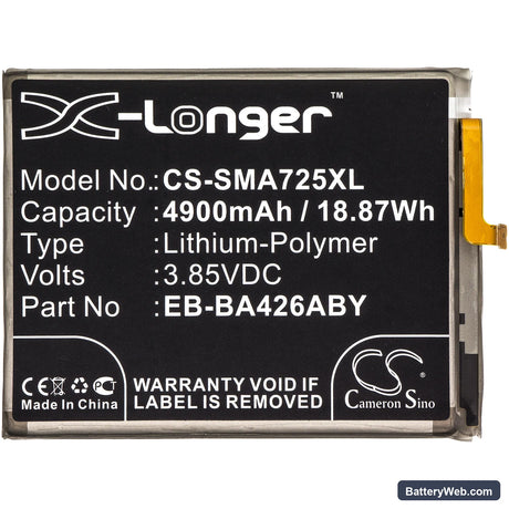 Samsung Galaxy A426 Replacement Battery, 3.85V, 4900mAh, Li-Polymer 3