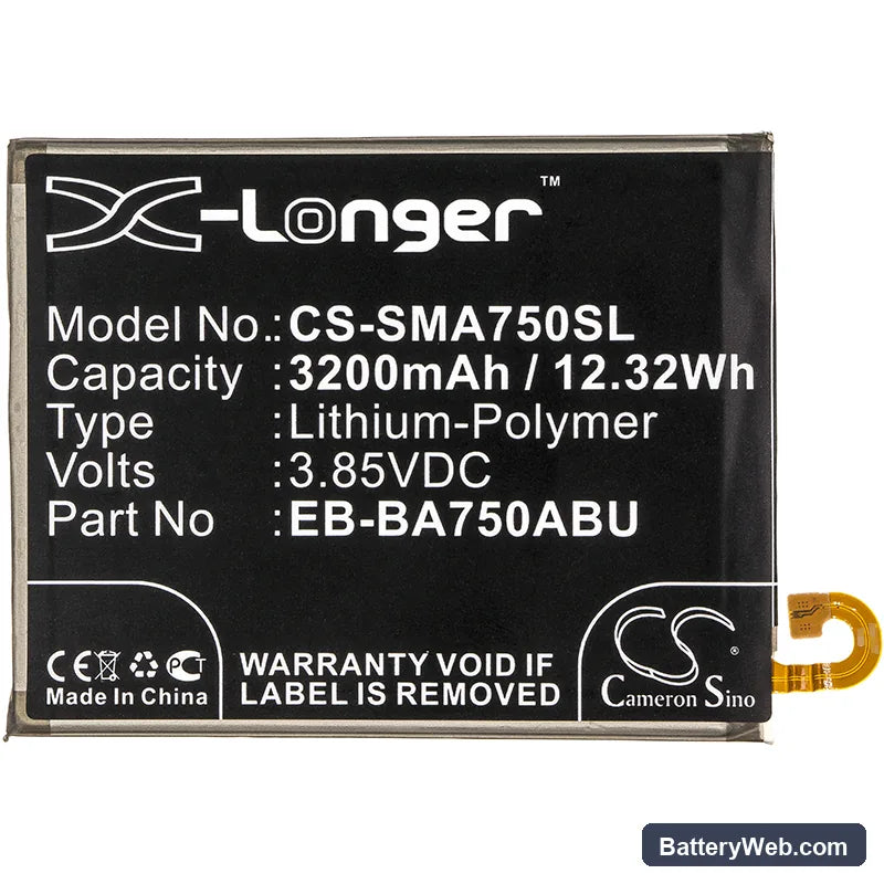 Samsung Galaxy A7 2018 Replacement Battery, 3.85V, 3200mAh, Li-Polymer 3
