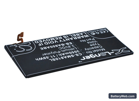 Samsung SM-A8000 Replacement Battery, 3.8V, 3050mAh, Li-Polymer 3