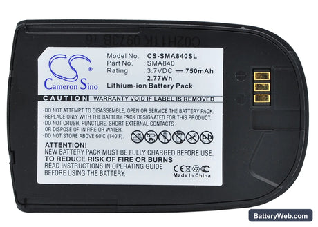 Samsung SPH-A820 Replacement Battery, 3.7V, 750mAh, Li-ion 5