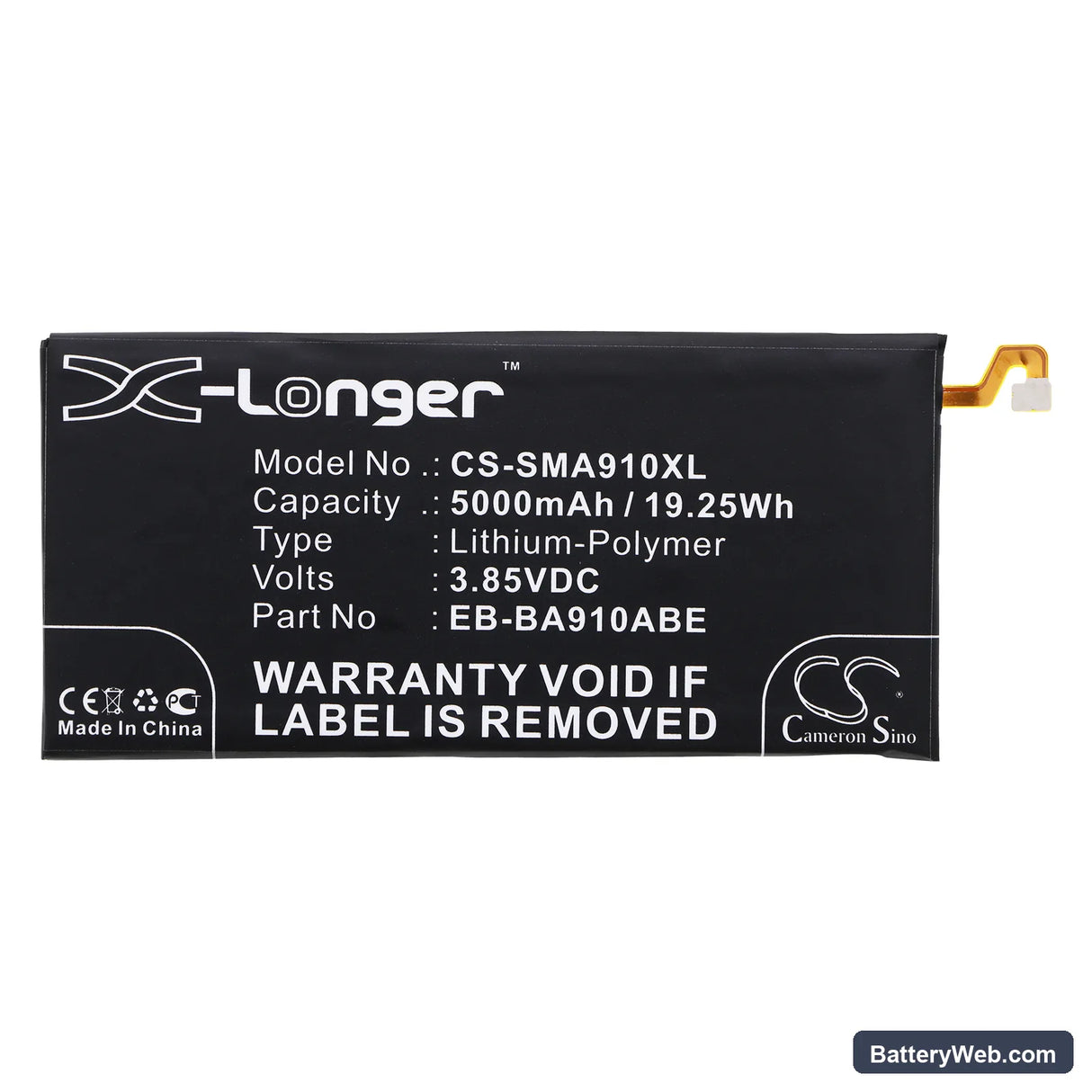 Samsung Galaxy A9 Pro 2016 Replacement Battery, 3.85V, 5000mAh, Li-Polymer 3