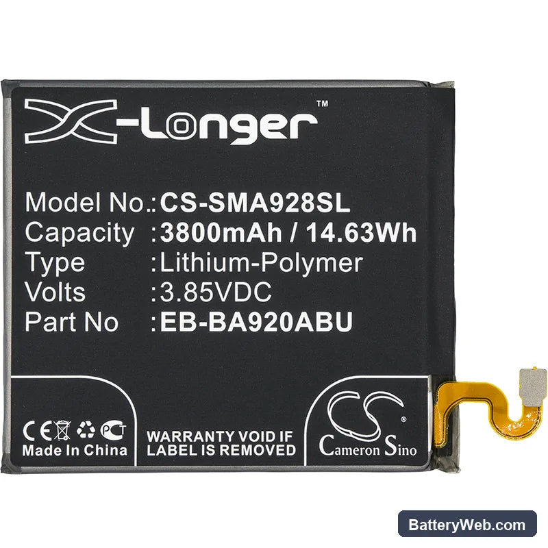 Samsung Galaxy A9 2018 Replacement Battery, 3.85V, 3800mAh, Li-Polymer 3