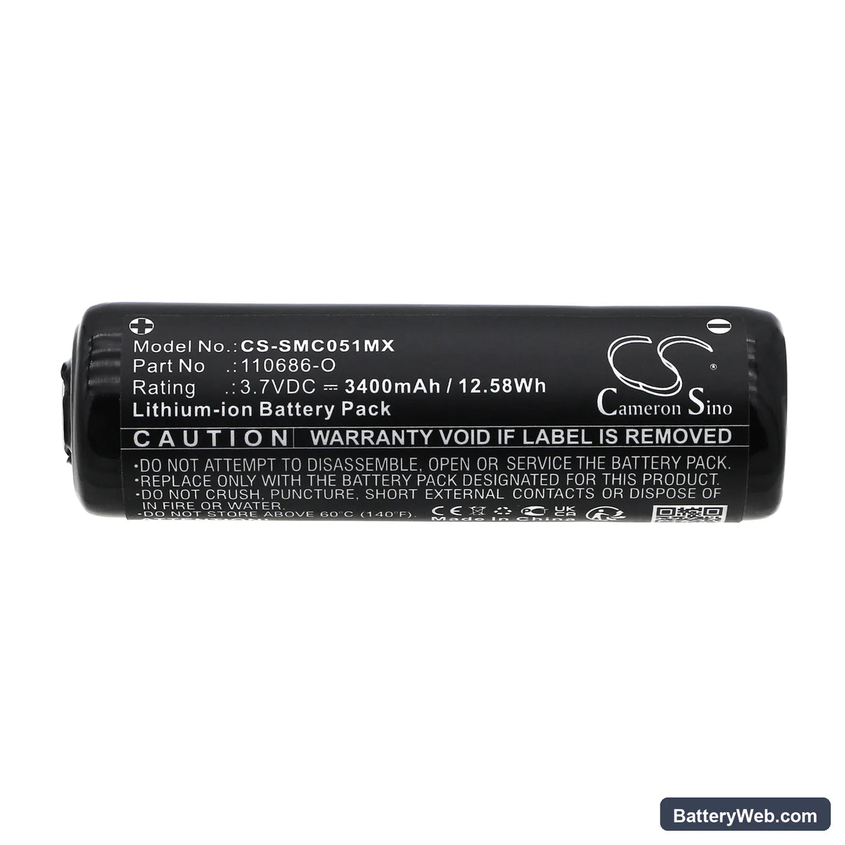 Somno Medics SomnoScreen type SSC051 Replacement Battery, 3.7V, 3400mAh, Li-ion 3