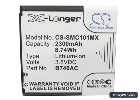 Samsung Galaxy K Replacement Battery, 3.8V, 2300mAh, Li-ion 5