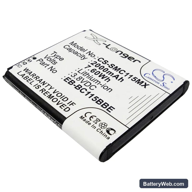 Samsung Galaxy S5 Zoom Replacement Battery, 3.8V, 2000mAh, Li-ion 1