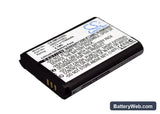 Samsung GT-C3350 Replacement Battery, 3.7V, 1100mAh, Li-ion 4