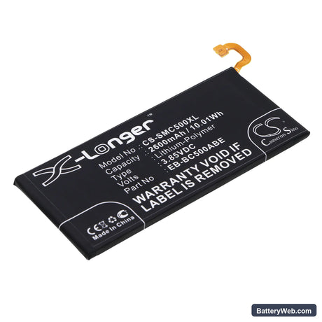 Samsung Galaxy C5 Replacement Battery, 3.85V, 2600mAh, Li-Polymer 1