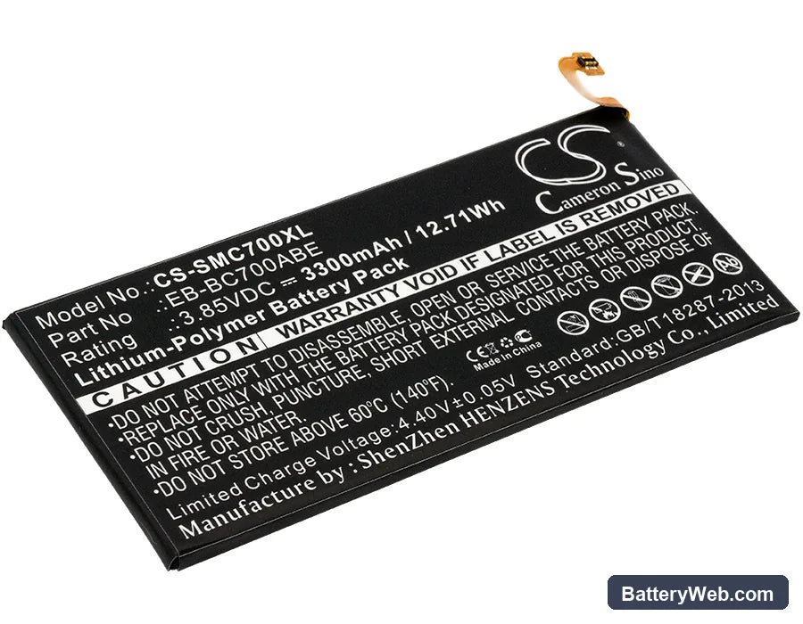 Samsung Galaxy C7 Replacement Battery, 3.85V, 3300mAh, Li-Polymer 1