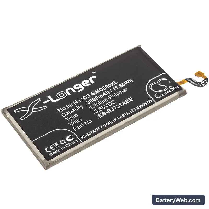 Samsung Galaxy C8 Duos Replacement Battery, 3.85V, 3000mAh, Li-Polymer 1