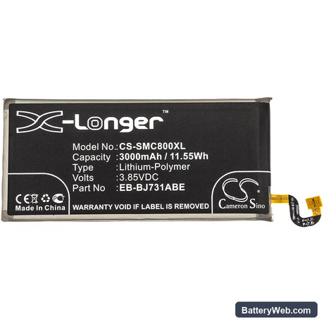 Samsung Galaxy C8 Duos Replacement Battery, 3.85V, 3000mAh, Li-Polymer 3