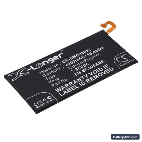 Samsung Galaxy C9 Pro Replacement Battery, 3.85V, 4000mAh, Li-Polymer 1