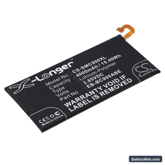 Samsung Galaxy C9 Pro Replacement Battery, 3.85V, 4000mAh, Li-Polymer 1