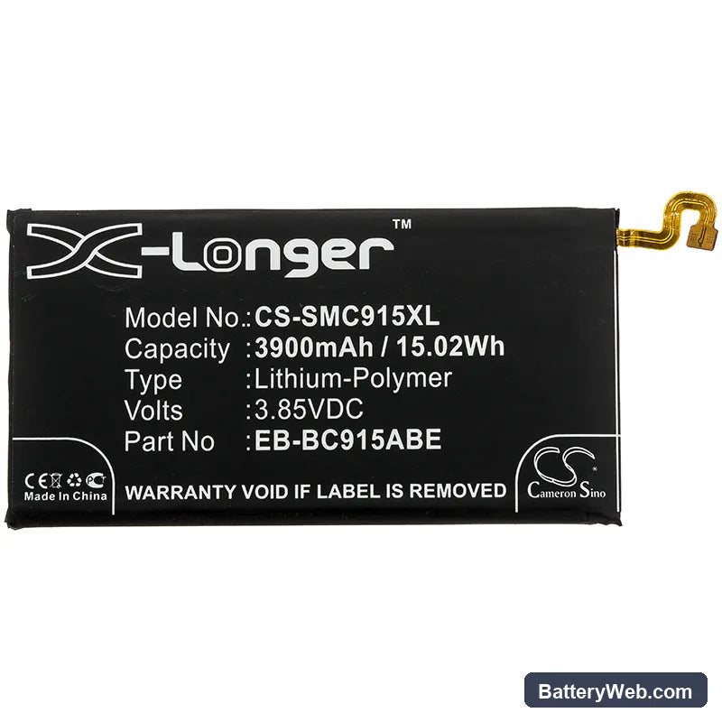 Samsung Galaxy C10 Replacement Battery, 3.85V, 3900mAh, Li-Polymer 3